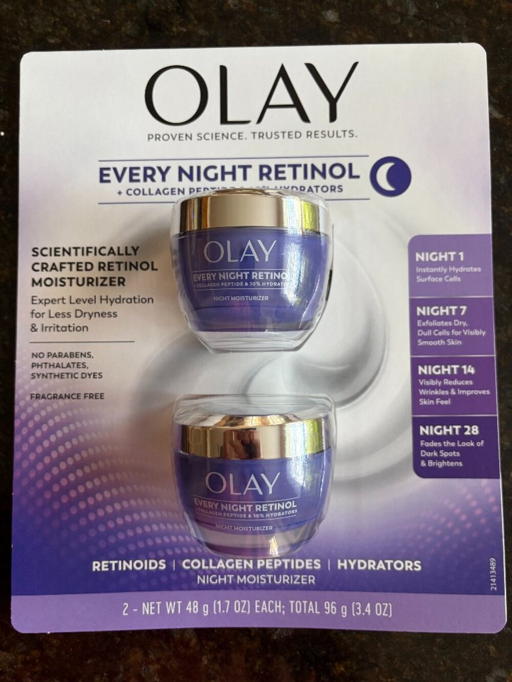 Olay Every Night Retinol, 1.7 oz, 2-pack, New
